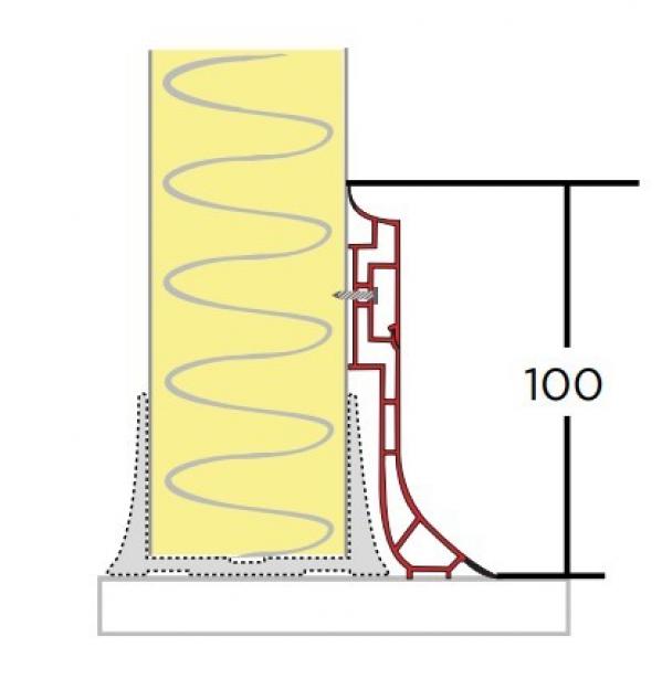 Dubbelwandige plint in PVC (4x4 m1)